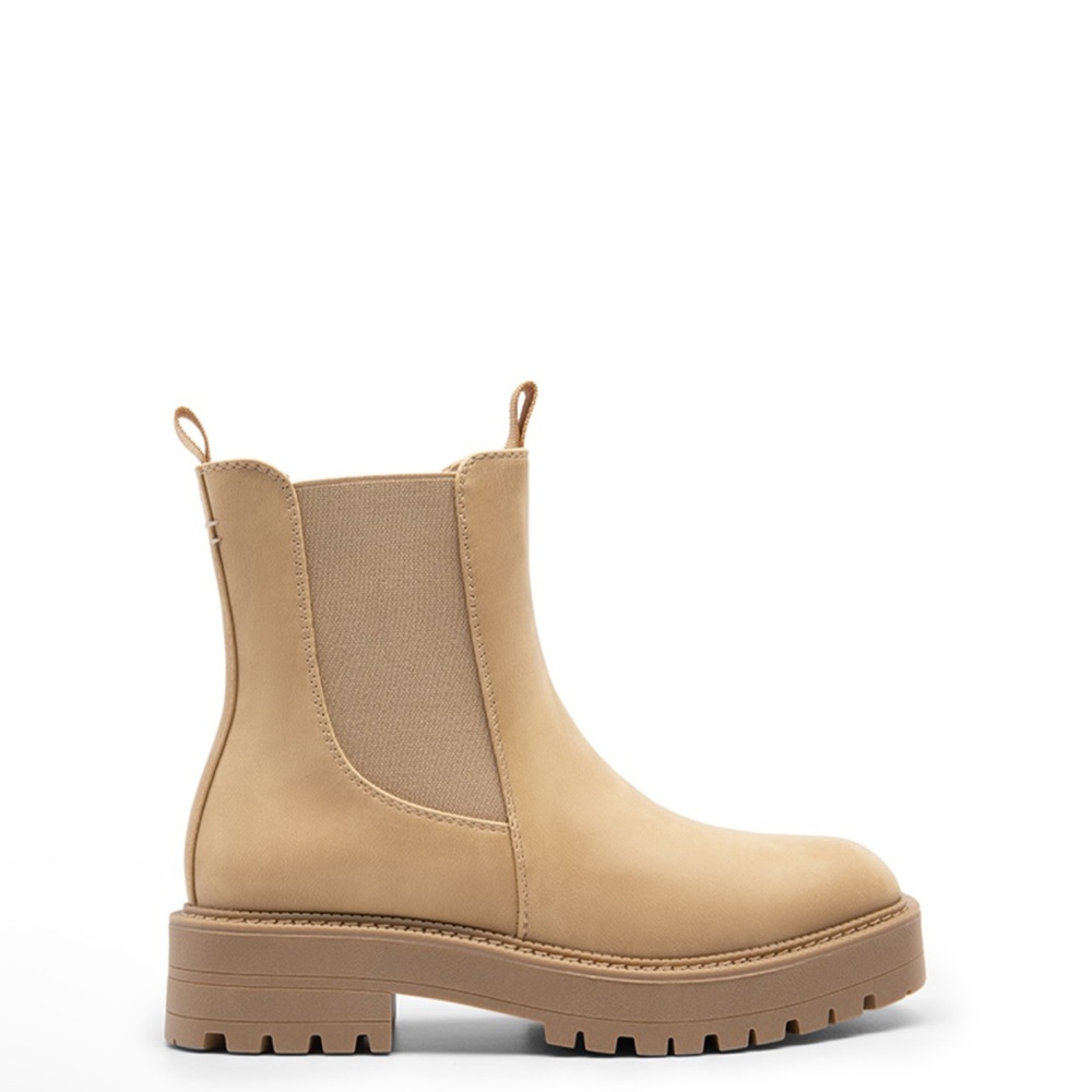 Dream Pairs Ankle Boot Chelsea lug Boots Block Heel Platform Booties Tan‎ size 9 - Picture 4 of 10